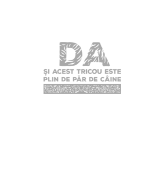 da, și acest tricou este plin de păr de câine model turcoaz pe tricou