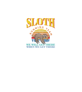 sloth running team retro model negru pe tricou