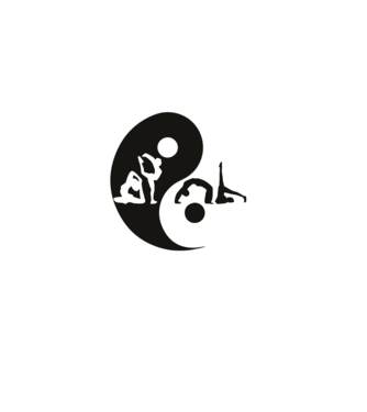 Yoga yin-yang model negru pe tricou