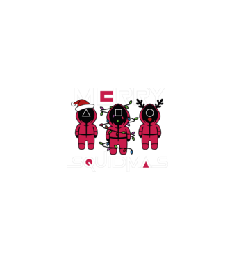 Merry squidmas model negru pe tricou