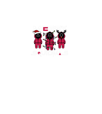 Merry squidmas model negru pe tricou