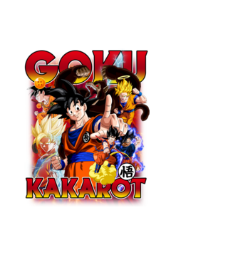 goku dragonball model roșu pe tricou