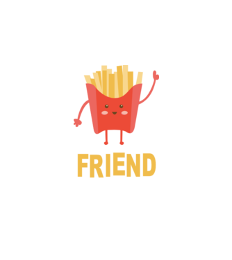 Friends cartofi model alb pe tricou