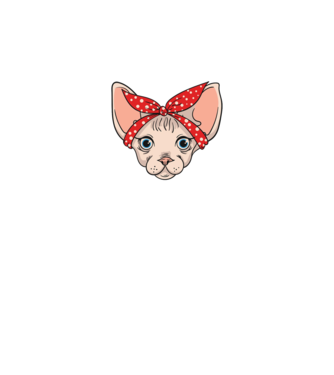 sphynx mom model negru pe tricou