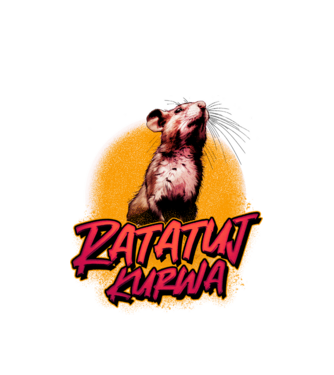 Ratatuj kurwa model alb pe tricou