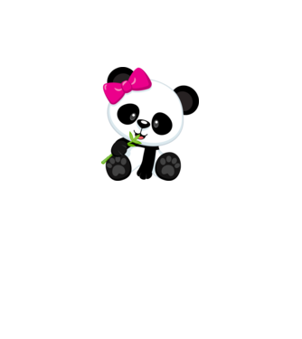 cute panda girl model alb pe tricou