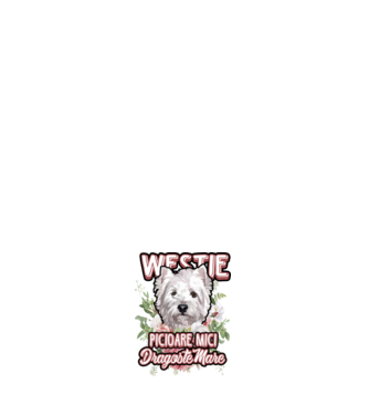 Westie picioare mici dragoste mare model alb pe tricou