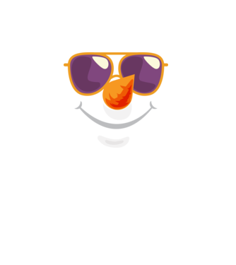 Snowman face model alb pe tricou