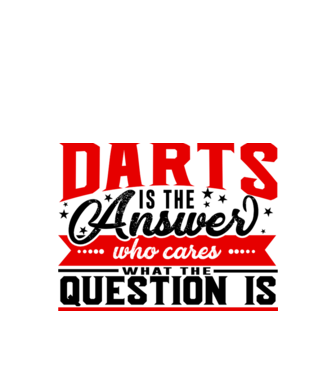 Sport is the answer DARTS model alb pe tricou