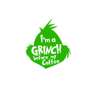 Grinch before coffee model negru pe tricou