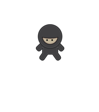 ninja model alb pe tricou
