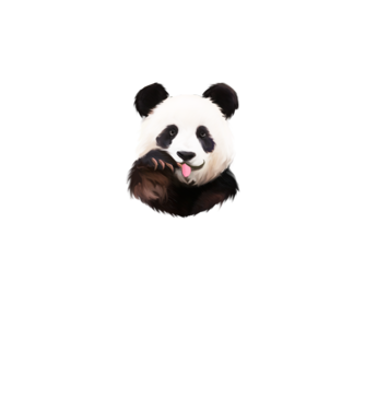 Panda face model gri pe tricou
