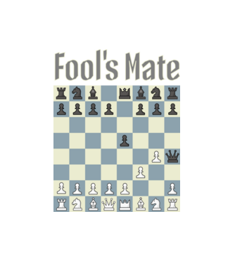 fool's mate model alb pe tricou