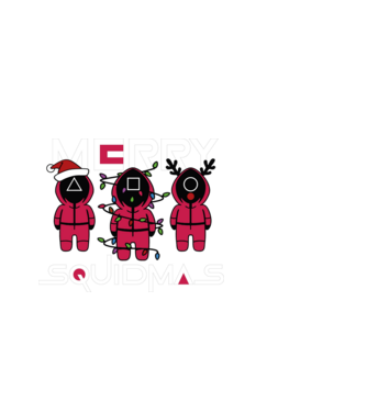 Merry squidmas model negru pe tricou