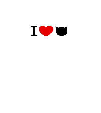 I love Pisică model alb pe tricou
