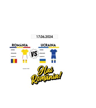 ROU-UKR euro 2024 calendar model negru pe tricou