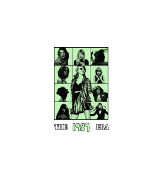Taylor Swift ERAS green model negru pe tricou