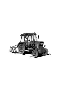 TRACTOR model negru pe tricou