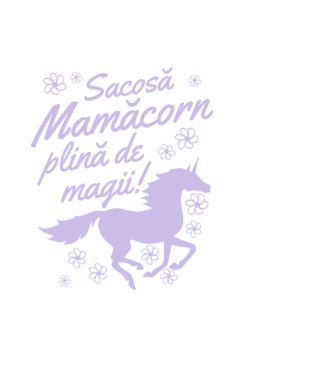 Sacoșă mamăcorn plină de magii! model negru pe tricou