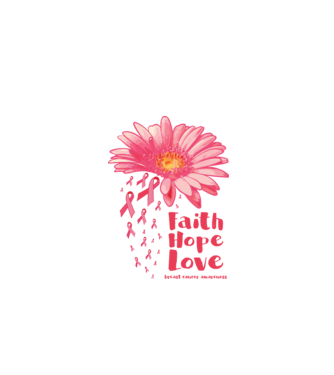 Gerbera faith hope love model alb pe tricou
