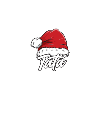 tată Santa Hat model negru pe tricou