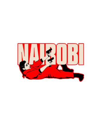 nairobi la casa de papel model negru pe tricou