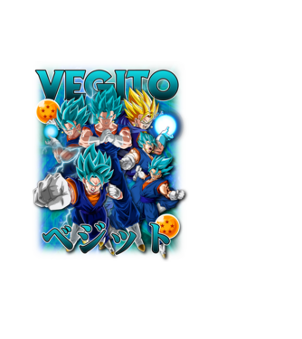 vegito dragonball model negru pe tricou