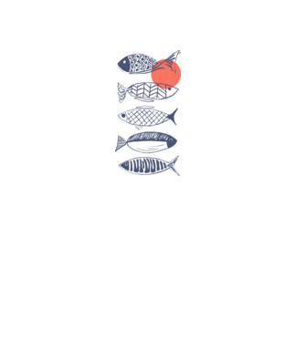 Fish model alb pe tricou