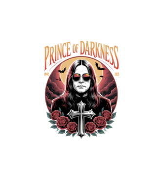 Prince of Darkness model alb pe tricou