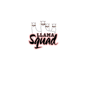 Llama squad model negru pe tricou