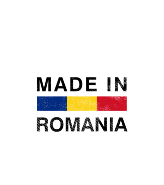 made in romania model negru pe tricou