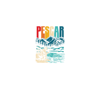 Pescar retro model negru pe tricou