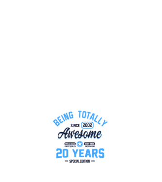 20 years of being totally awesome model roz deschis pe tricou