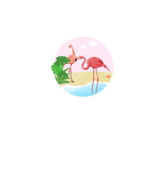 Flamingo model alb pe tricou