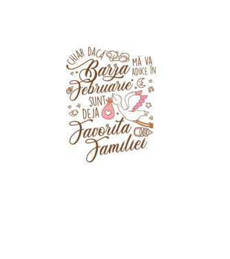 Favorita familiei FEBRUARIE model alb pe tricou