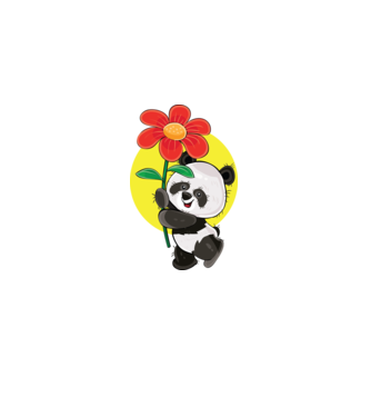 Dragoste panda model negru pe tricou