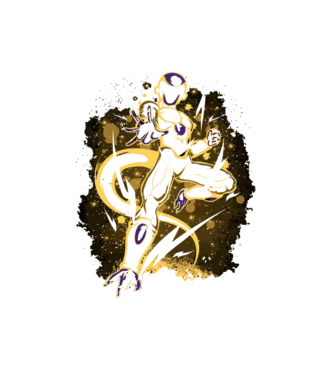 golden freeza dragonball model alb pe tricou