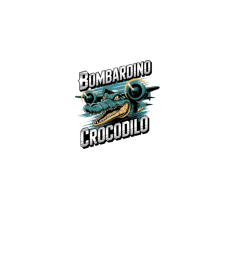 Bombardino Crocodilo 2 model negru pe tricou