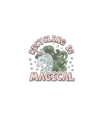 Recycling is magical model negru pe tricou