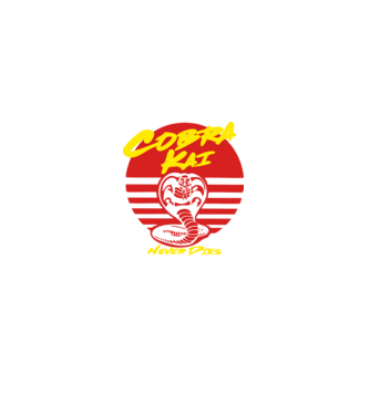 cobra kai sunset logo model negru pe tricou