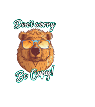 Don't worry be Capy model negru pe tricou