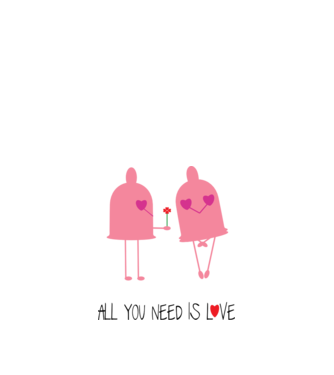 All you need is love model alb pe tricou
