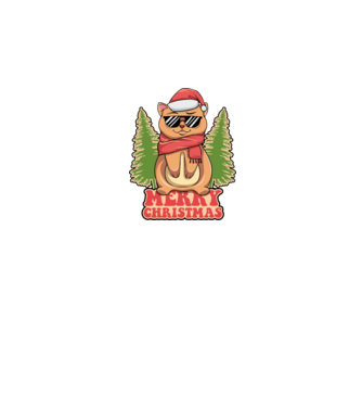 Merry christmas cat model negru pe tricou