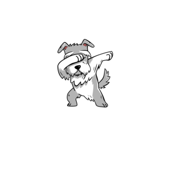 Schnauzer DAB model alb pe tricou