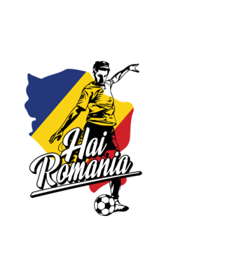 Hai romania fotbal model alb pe tricou
