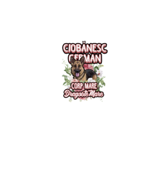 ciobănesc german - corp mare, dragoste mare model alb pe tricou