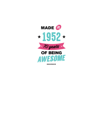 MADE in 1952 model alb pe tricou