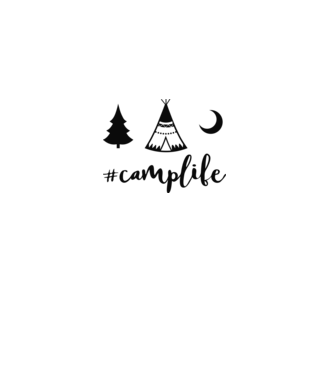 camplife model albastru închis pe tricou