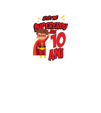 Acest mic supererou are 10 ani model negru pe tricou
