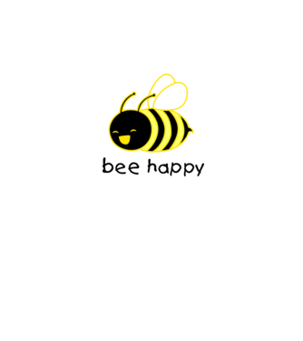 bee happy model gri pe tricou